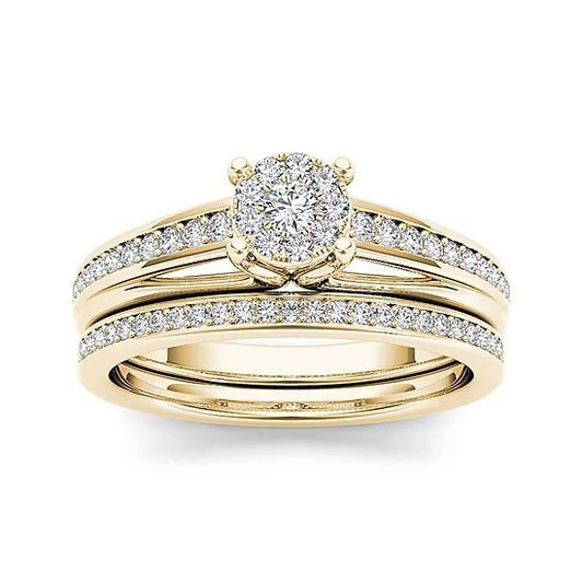 European And American Ring Female Micro-inlaid