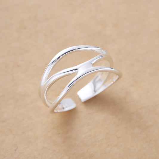925 Sterling Silver Multi-layer Line Tail Finger Female Simple And Compact Exquisite Ring