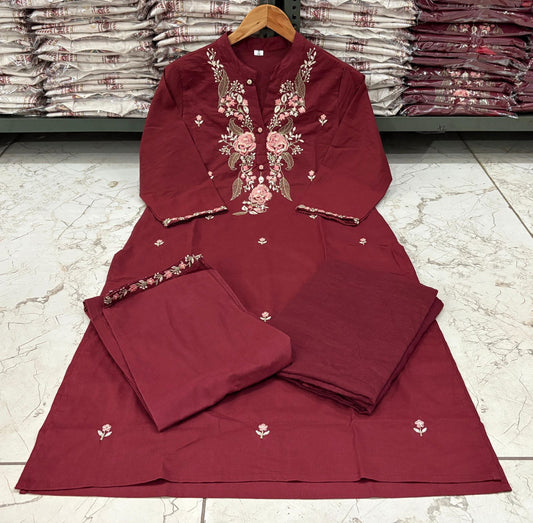 Cotton Embroidery Suit Set