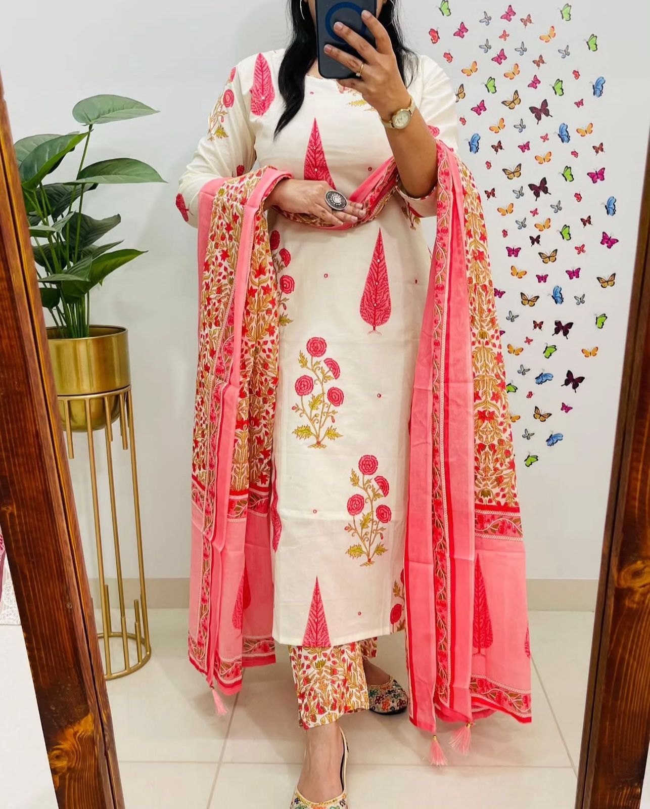 Jaipuri Floral Print Cotton Suit Set