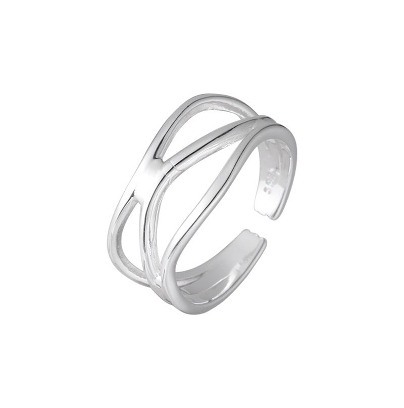 925 Sterling Silver Multi-layer Line Tail Finger Female Simple And Compact Exquisite Ring