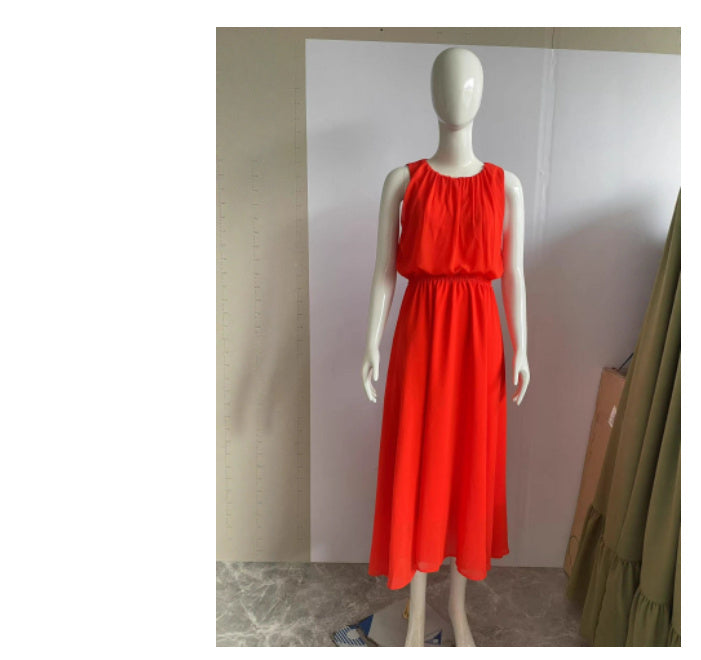 Sleeveless Waist-tight Dress Women