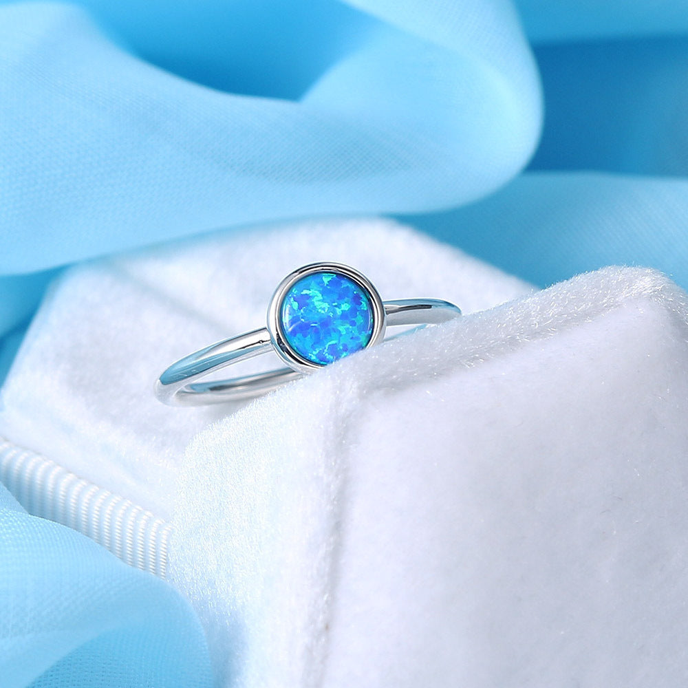 European And American Women's White Gold Plated Simple All-Match Ring