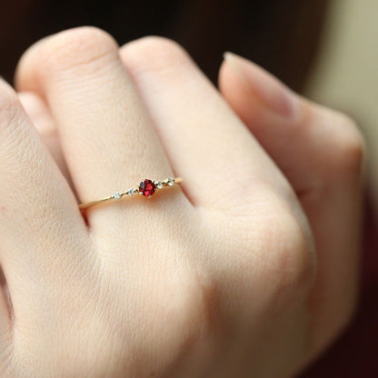 Copper Plating Ruby Ring Design For Women