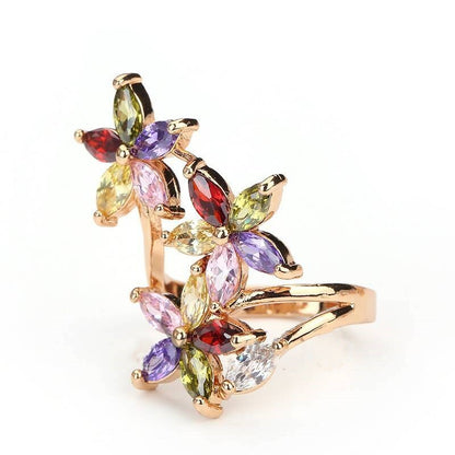Ring Domineering Inlaid Color Elegant Crystal