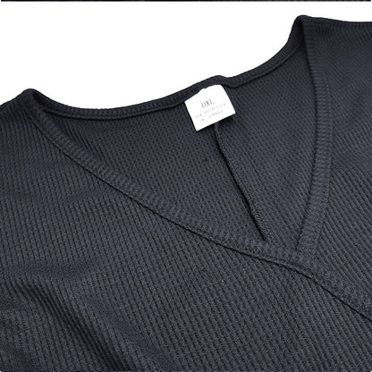 Plus Size Women's Bottoming Shirt Long Sleeve V-neck Loose Top