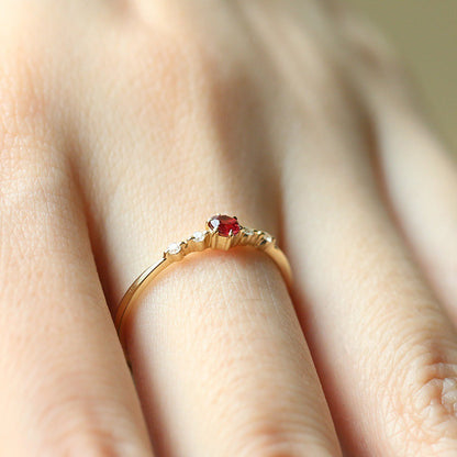 Copper Plating Ruby Ring Design For Women