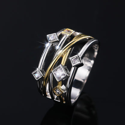 Multi-layer Winding Copper-plated Gold Two-tone Ring
