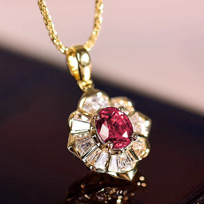 Inlaid Zircon Indian Style Necklace Female Geometric