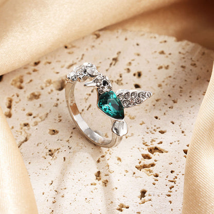 High Sense Women's Accessories Niche Green Hummingbird Ring