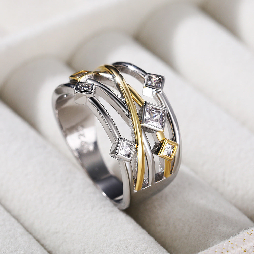 Multi-layer Winding Copper-plated Gold Two-tone Ring