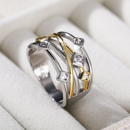 Multi-layer Winding Copper-plated Gold Two-tone Ring