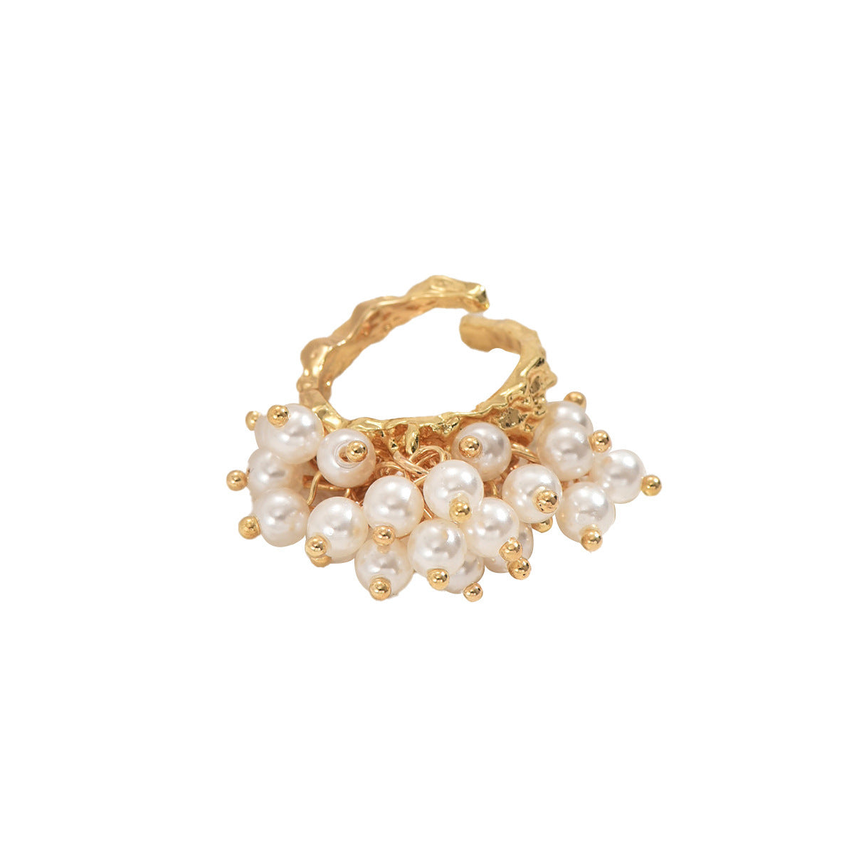 Baroque Style Women's Geometric Open Pearl Ring