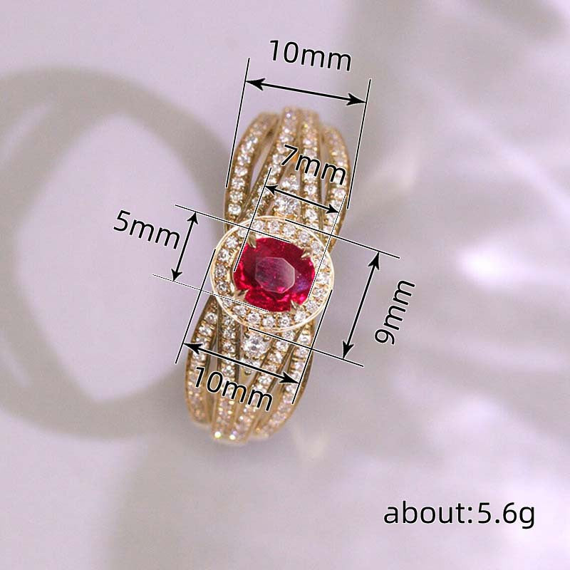 Unique Cross Winding Design Ring Birthday Gift Zircon