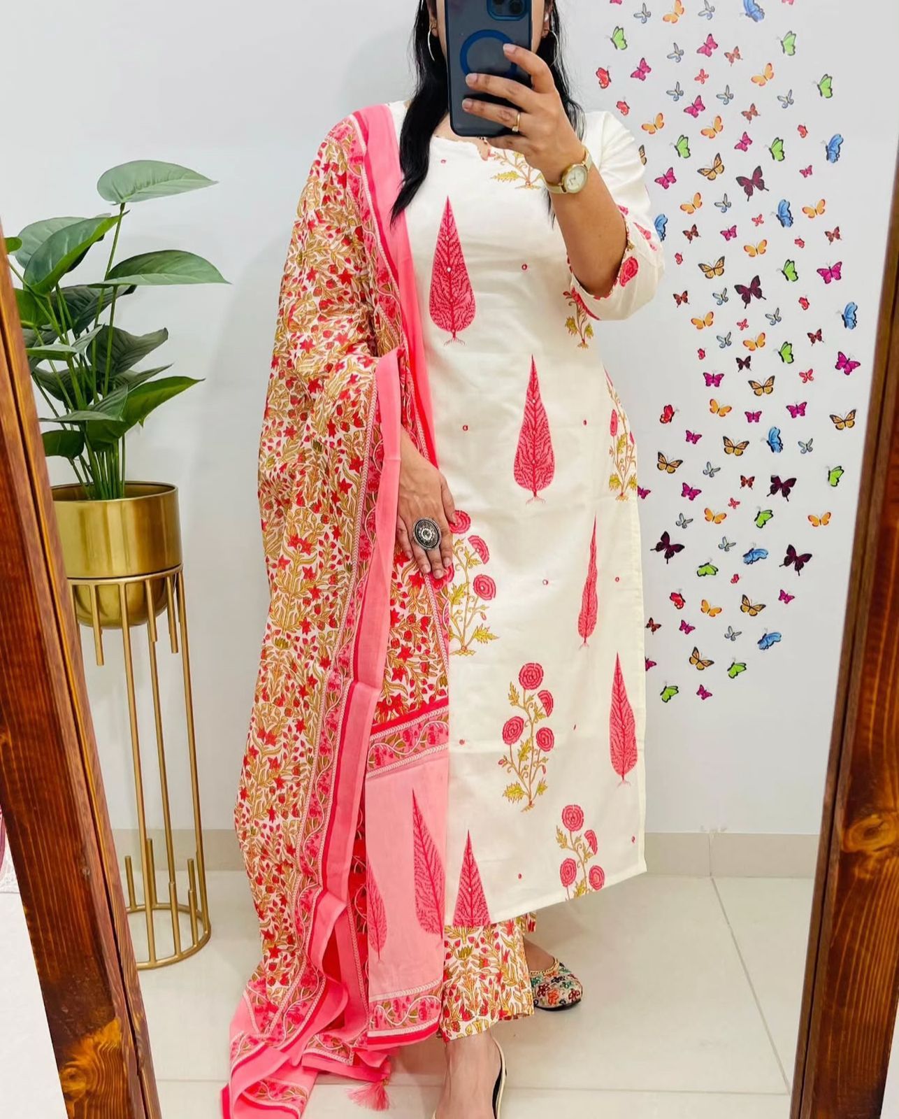 Jaipuri Floral Print Cotton Suit Set