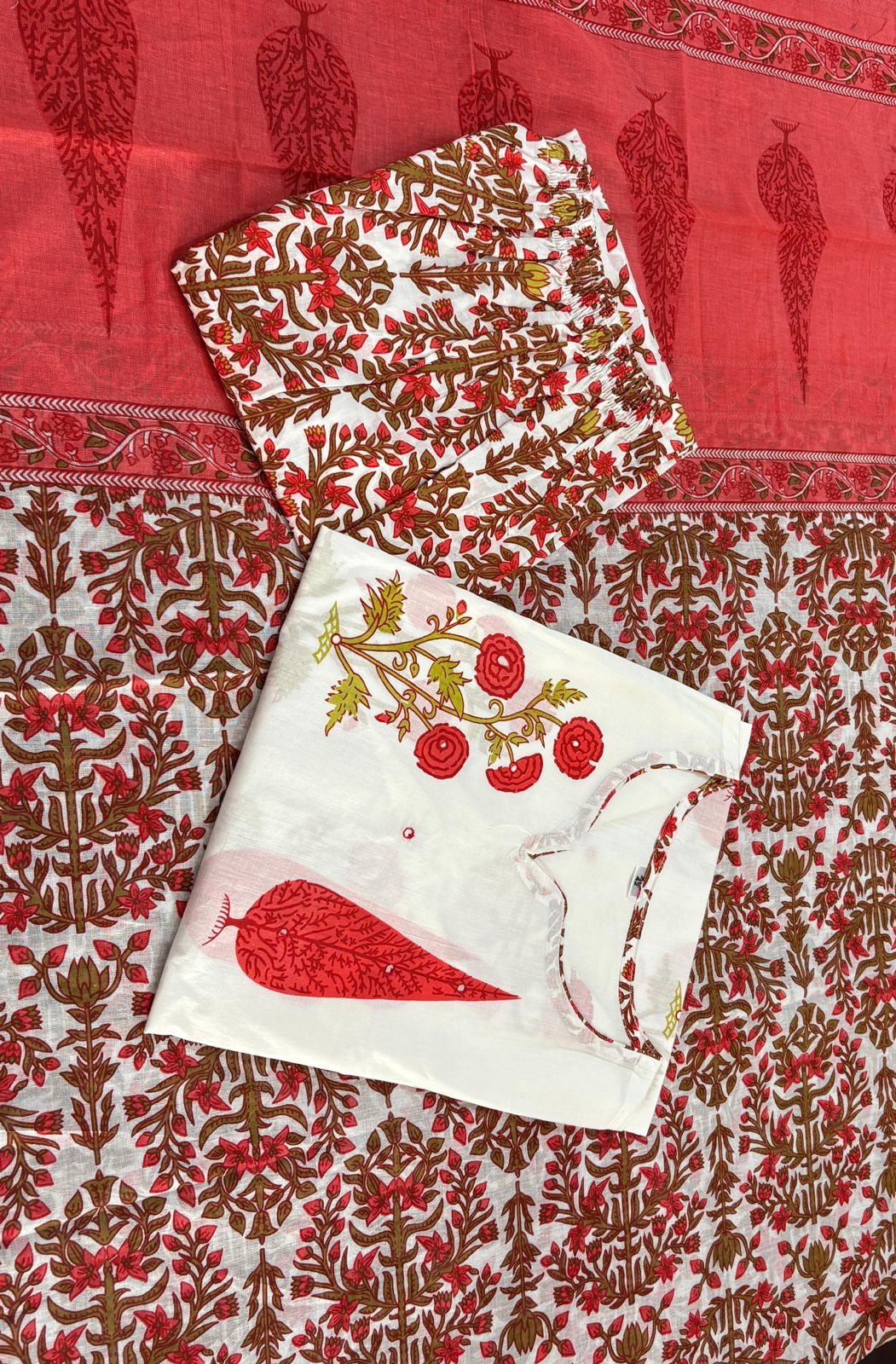 Jaipuri Floral Print Cotton Suit Set