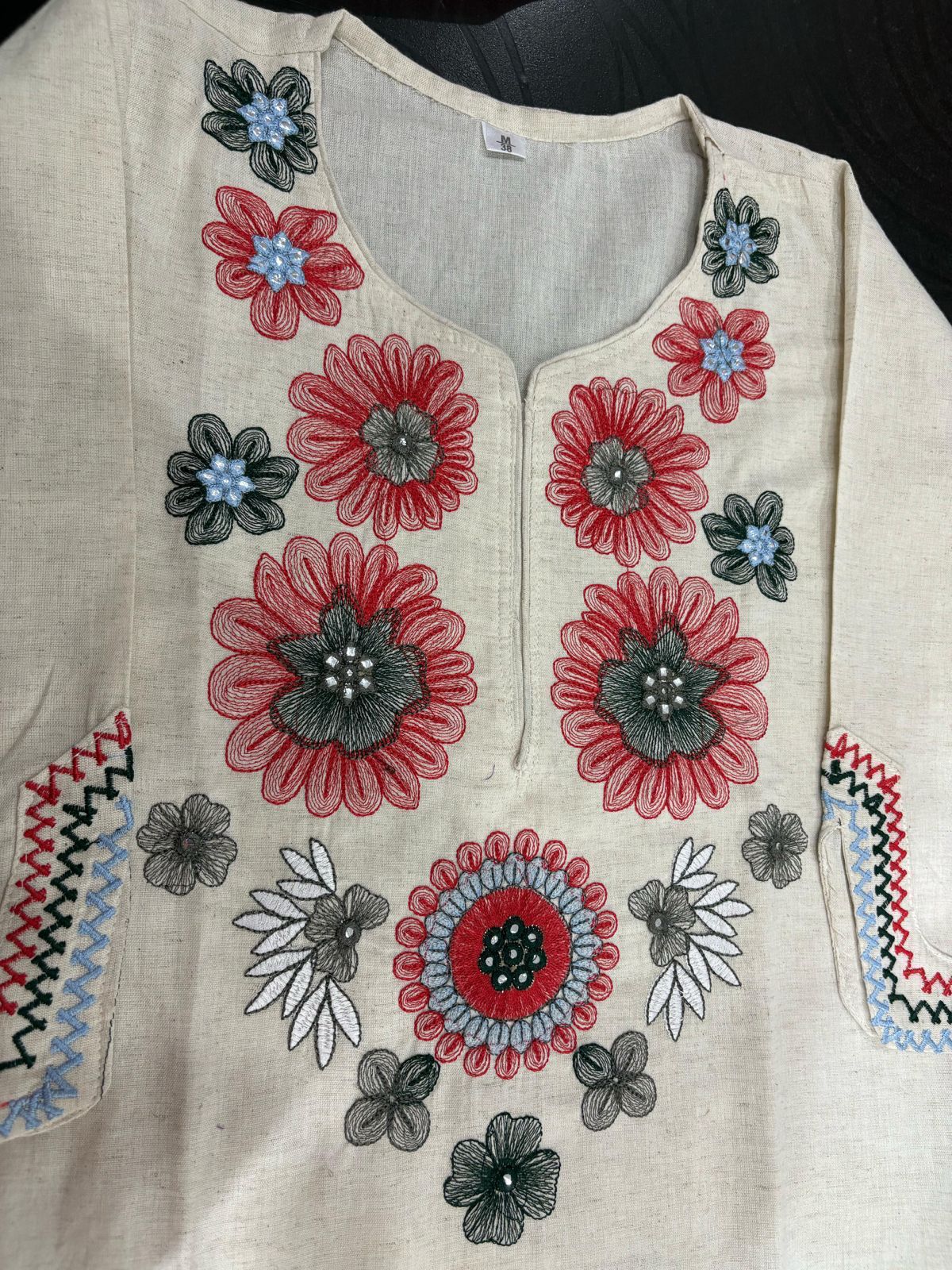 Embroidered Cotton Flex Kurta Set.