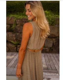 Sleeveless Waist-tight Dress Women