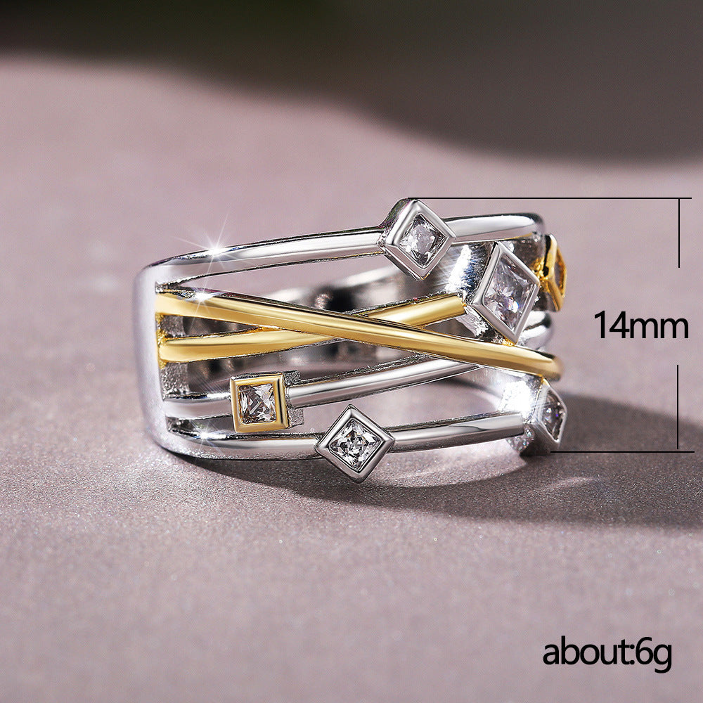 Multi-layer Winding Copper-plated Gold Two-tone Ring