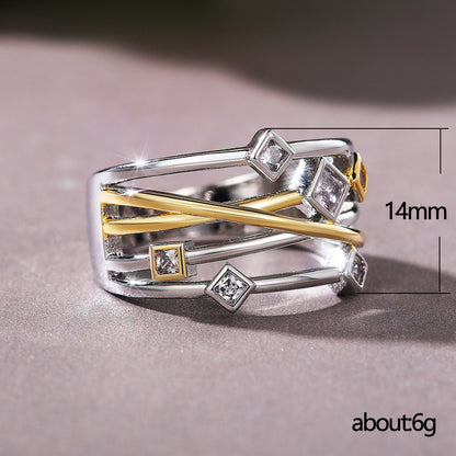 Multi-layer Winding Copper-plated Gold Two-tone Ring