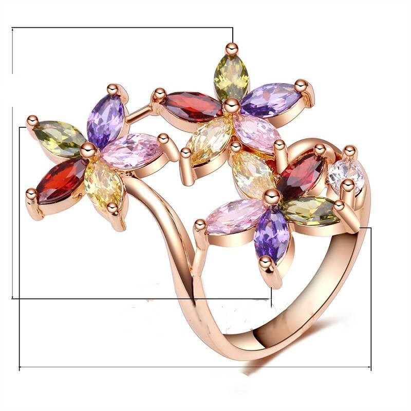 Ring Domineering Inlaid Color Elegant Crystal