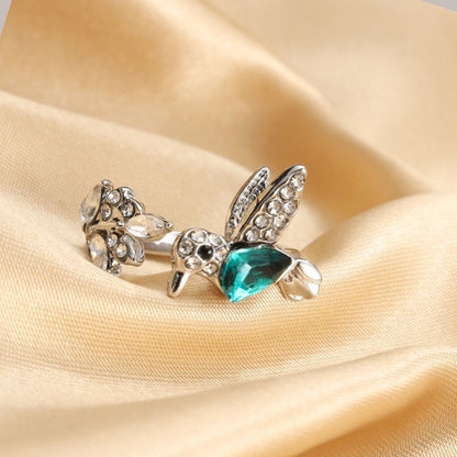 High Sense Women's Accessories Niche Green Hummingbird Ring