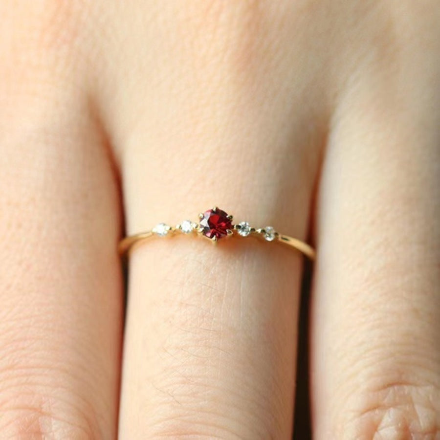 Copper Plating Ruby Ring Design For Women
