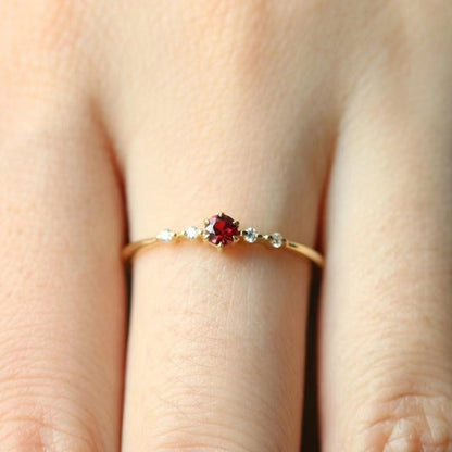 Copper Plating Ruby Ring Design For Women