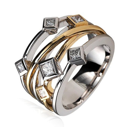 Multi-layer Winding Copper-plated Gold Two-tone Ring