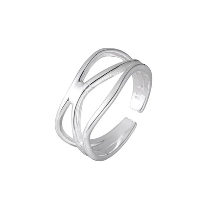 925 Sterling Silver Multi-layer Line Tail Finger Female Simple And Compact Exquisite Ring